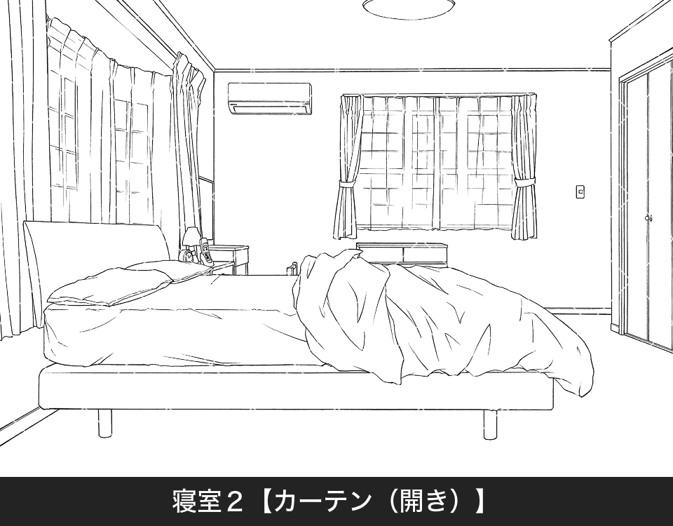 z09_寝室2【3_カーテン(開き)】
