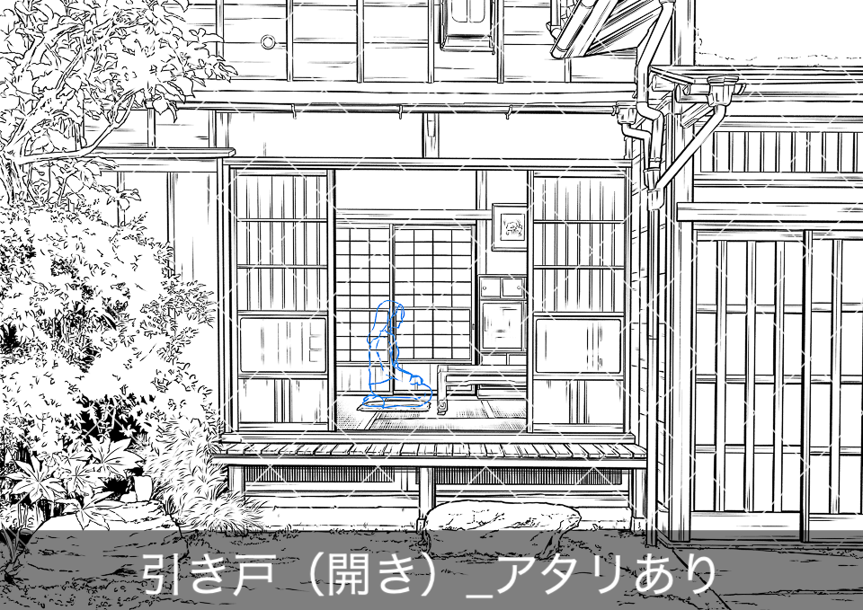 z6_古民家_縁側01【3_引き戸(開き)_アタリあり】